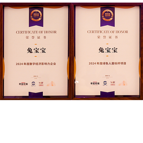 喜讯！兔宝宝荣获2024年度“数字经济影响力企业”“绿色人居标杆项目”两项殊荣