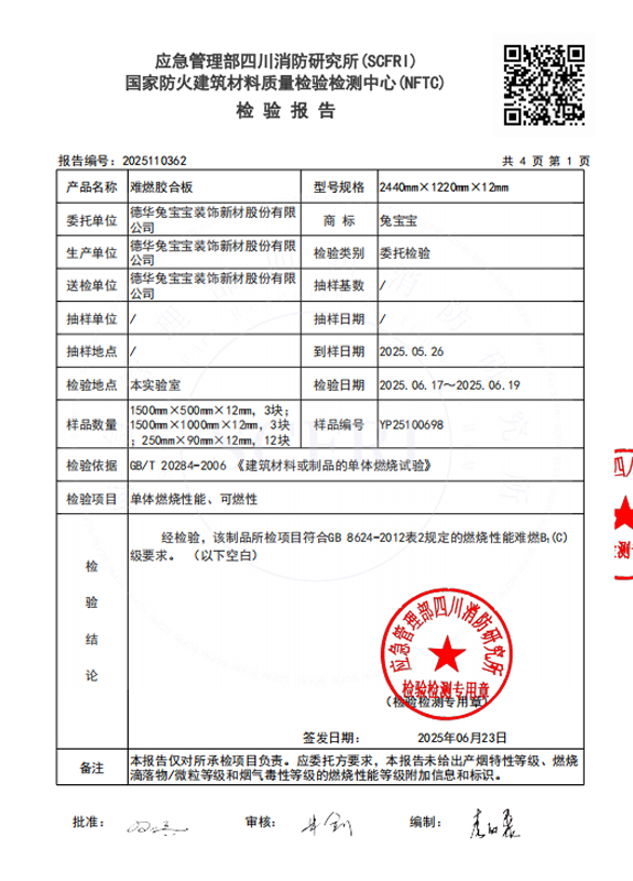 燃烧性能检测报告