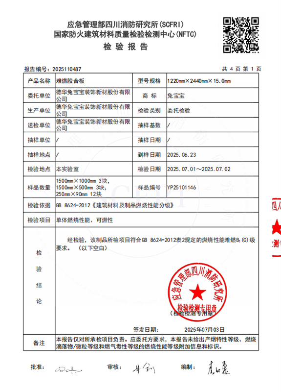 燃烧性能检测报告